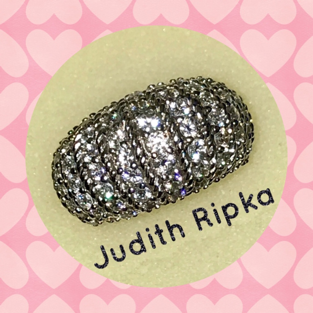Judith Ripka Brilliant 9 Row Diamonique Dome Ring